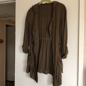 Olive green layering jacket